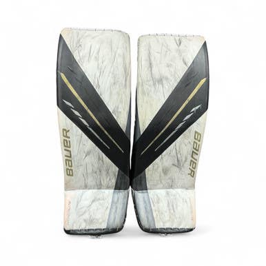 Used Bauer Hyperlite Goalie Leg Pads Senior Black And White 35" 11873-s000218899