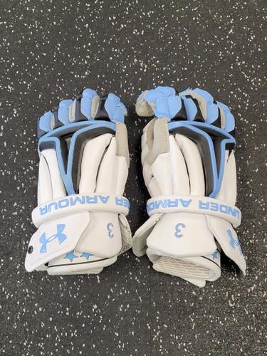 Used Under Armour BIOFIT Lacrosse Gloves JHU Mens White 13" 11849-S000041540