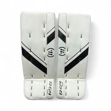 Used Warrior Ritual G4 Goalie Leg Pads Youth Black And White 21" 11873-s000213751