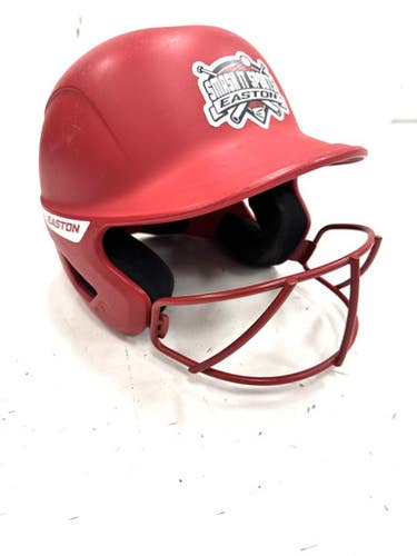 Used Easton 6 5 8 - 7 1 4 Batting Helmet W Mask Red One Size 11860-s000310047