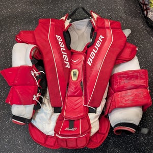 Bauer Pro-Stock Goalie Chest & Arm Protector, Senior XL, Red/White - Lehner
