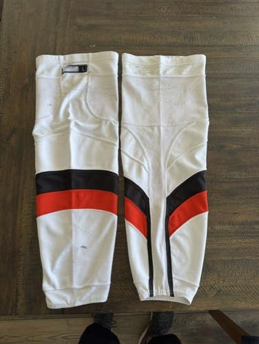 White Senior Large Reebok Socks Pro Stock (Used)