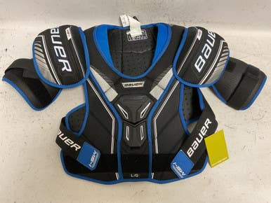 Used Bauer Ms-1 Senior Shoulder Pads Black And Royal Blue Lg 11855-s000204862
