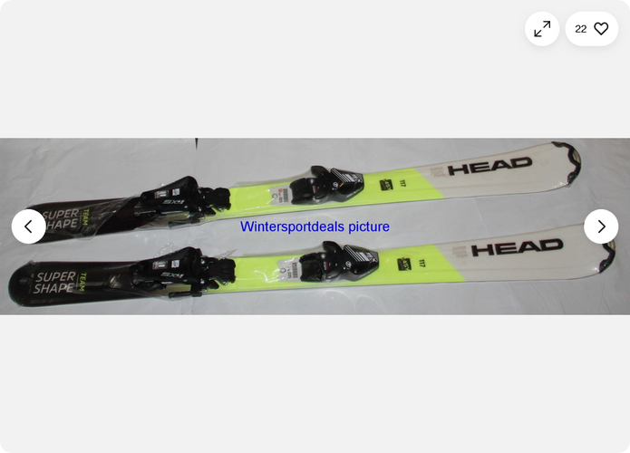 NEW 117cm junior Skis HEAD supershape team + size adjustable bindings 21.5-24.5