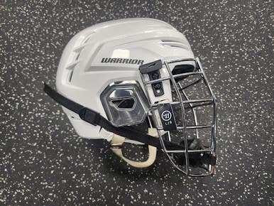 Used Warrior Alpha One Pro Box Lax Lacrosse Helmet White Lg 11849-s000040700