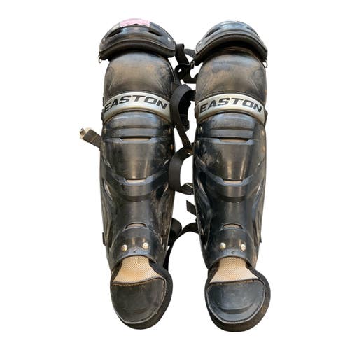 Used Easton GAME TIME Catchers Leg Guards Black Youth 11450-S000524115