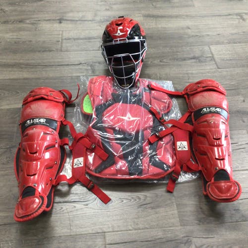 Red All Star System 7 Axis Youth Catcher's Set Age 9-12(Used)