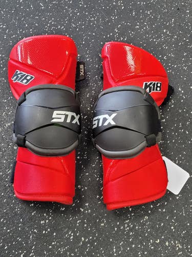 Used STX K18 Lacrosse Arm Pads/Guards Red MD 11849-S000040940