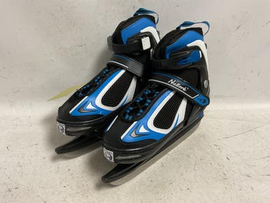 Used Nattork Mens Softboot Ice Skates Black And Carolina Blue Adjustable 11855-s000205115