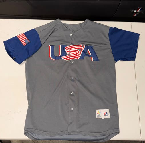 Team USA Baseball Jersey Men’s Size Medium Majestic Brand