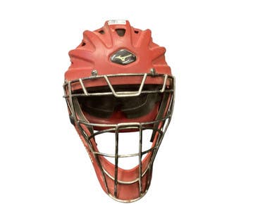 Used Mizuno Samurai Catchers Helmet W Mask Red Md 11846-s000105890
