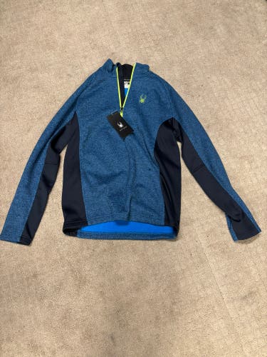 Blue Large Spyder snow fleece 1/4 zip (New)