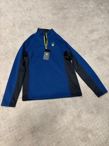 Blue Large Spyder snow fleece 1/4 zip (New)