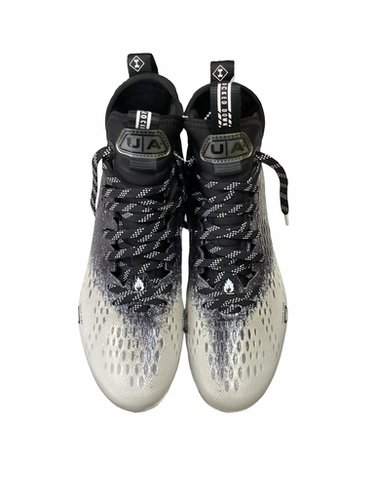 Used Under Armour Spotlight Locked Down Adult Fb Cleats Grey And White Senior 8.5 11613-s000183811
