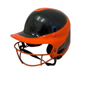 Used Rip-it S M Softball Batting Helmet W Mask Black And Orange 11692-s000152379