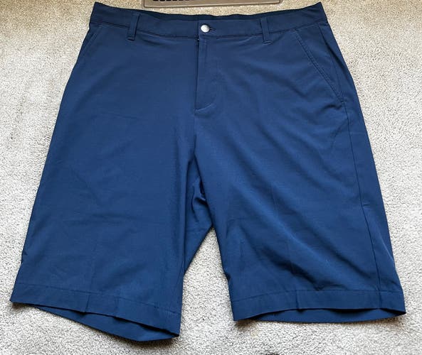 Adidas PRIMEGREEN Men’s Size 34 Golf Shorts Navy Blue Activewear 9.5” Inseam