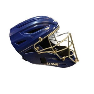 Used All-star Mvp2410-1 Catchers Helmet W Mask Royal Blue One Size 11730-s000072051
