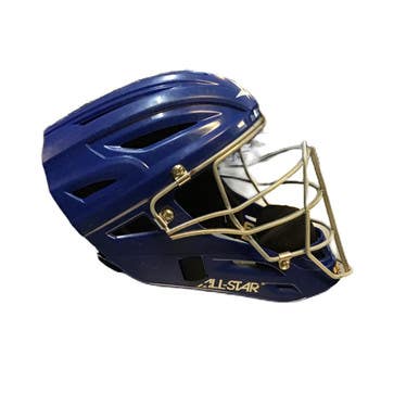 Used All-star Mvp2410-1 Catchers Helmet W Mask Royal Blue One Size 11730-s000072051