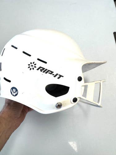 Used Rip-it 6 - 6 7 8 Inch Batting Helmet W Mask White Sm 11860-s000310452