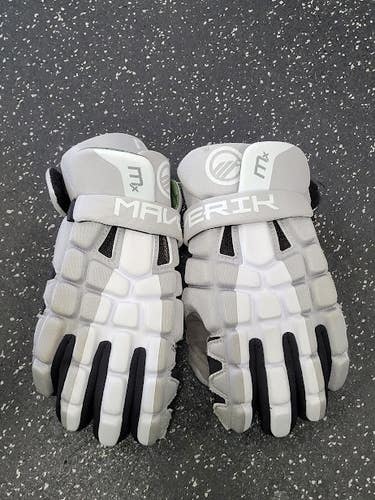 Used Maverik MX Lacrosse Gloves Mens Grey 13" 11849-S000041581