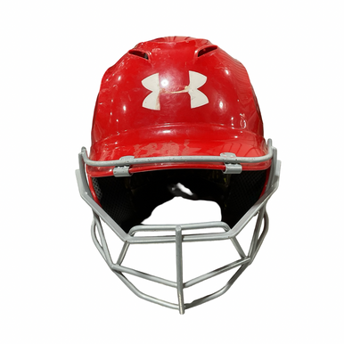 Used Under Armour Ua Helmet Batting Helmet W Mask Red One Size 11834-s000052277