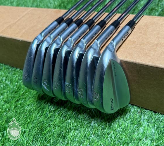 Used RH Ping Black Dot i500 Forged Irons 4-PW Tour 120g X-Stiff Steel Golf Set