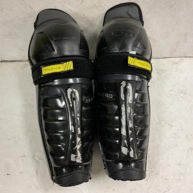 Used Ccm Tacks As 580 Junior Shin Guards Black And Yellow 12" 11855-s000205221