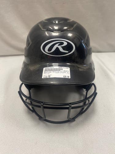 Used Rawlings 6 1 2 - 7 1 2 Batting Helmet W Mask Black Md 11490-s000274277