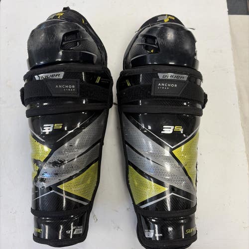 Junior Size 12 Inch Bauer Supreme 3S Ice Hockey Shin Pads