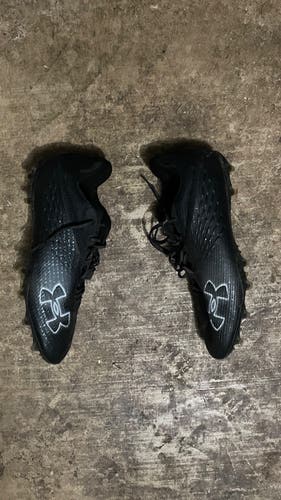 Black Men's Size 13.0 (W 14.0) Adult Under Armour Blur Low Top Molded Cleats (New)