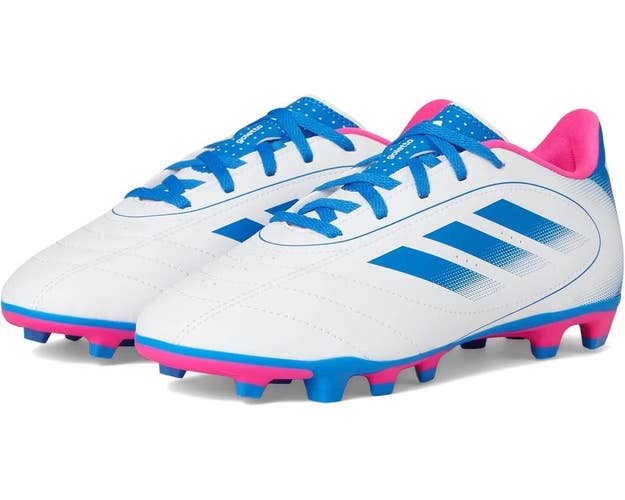 Adidas Goletto IX FG/MG Soccer Cleats, White/Blue/Pink, Size 1