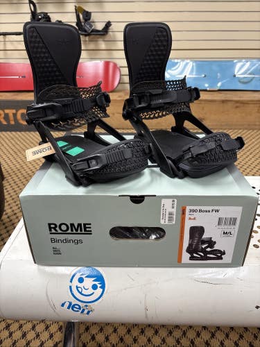 Rome 390 Boss FW Mens Size M/L Snowboard Binding NEW 25/26 (Color Black)