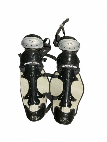 Used Rawlings Black Shinguards Catchers Leg Guards Black Adult 11834-s000052694