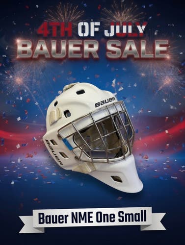 S23 Bauer NME One Senior Small White Goalie Mask W/ Certified Cage + New Foam (New / Lightly Used)