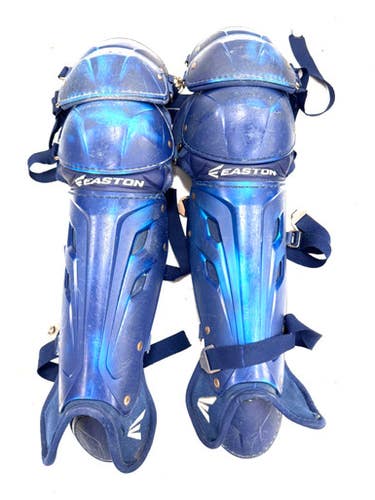 Used Easton Int 14 Inch Age 13-15 Catchers Leg Guards Navy Blue Intermed 11860-s000310655