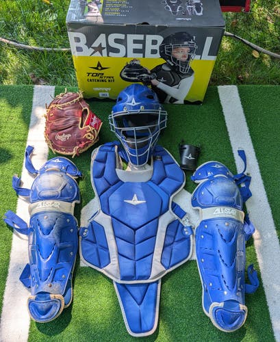 Blue All Star Top Star Catcher's Set with Rawlings Sand lot glove(Used)