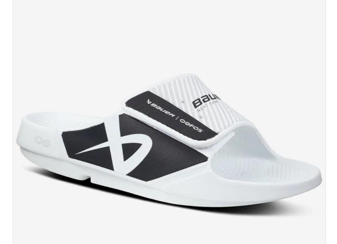 Bauer Hockey OOFOS Sport Flex Slide Sandals Men's 10 W/11 White Recovery
