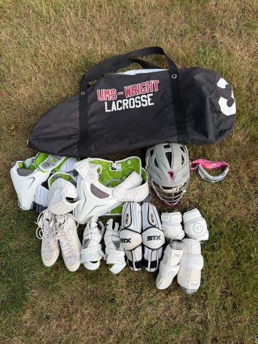 Lacrosse gear bundle of helmet goggles pads and more!