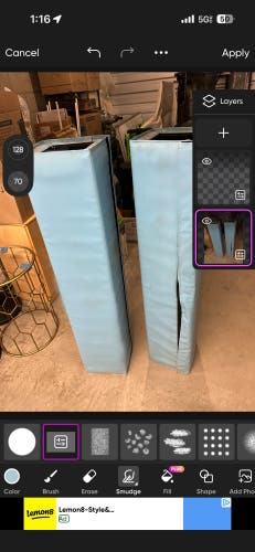 2 AK Athletic Pole Pads – 4’ Tall, 6” Diameter – Marine Blue – $80 for Both