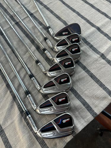 Men's 2019 TaylorMade M6 Right Handed Iron Set Stiff Flex (7 Clubs) #5 - #9, PW, GW (Used)
