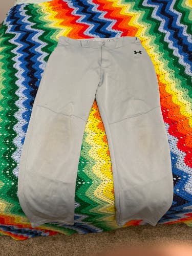 Gray Men's XL Adult Under Armour baseball Pants (Used)