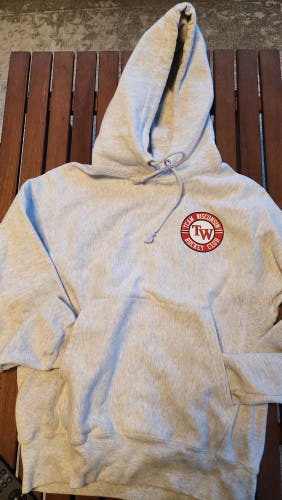 Team Wisconsin Hockey Gray Champion Adult Unisex Small Champion Sweatshirt
