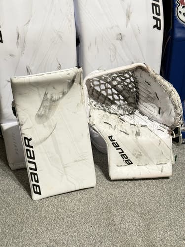USED Bauer Supreme Shadow Glove and Blocker - White