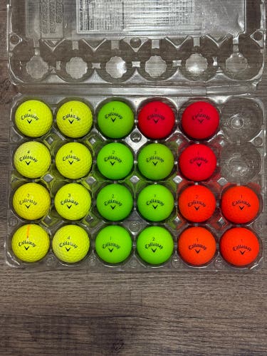 22 Callaway Supersoft Golf Balls - Yellow, Green, Red, Orange Colors (5A/4A)