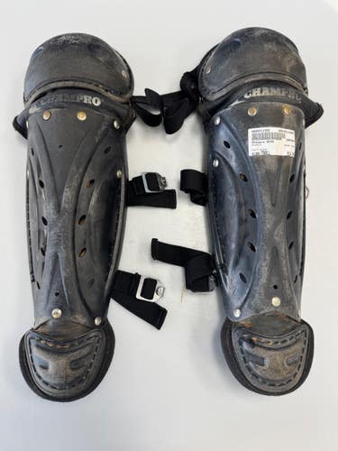 Used Champro SHIN Catchers Leg Guards Black T-Ball 11860-S000311422