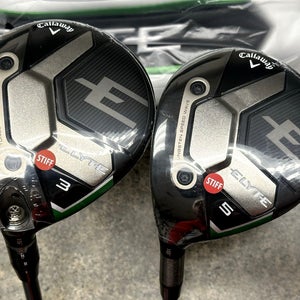 Callaway Elyte Fairway Wood Set LEFT Hand 3-Wood 3W, 5-Wood 5W Denali Stiff LH