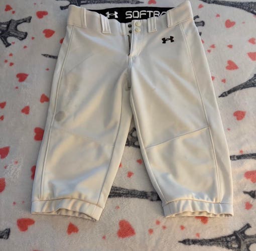 White Kid's Medium Youth Under Armour Game Pants (Used)