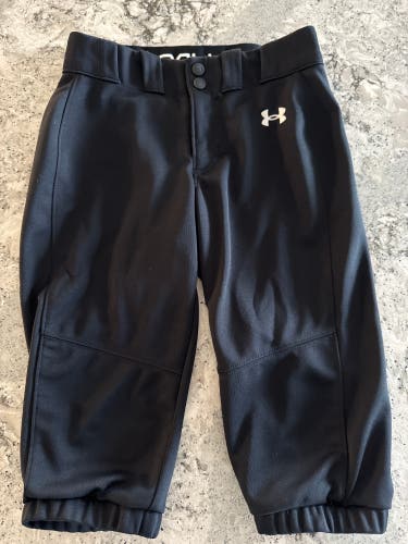 Black Kid's Medium Youth Under Armour Softball Pants (Used)