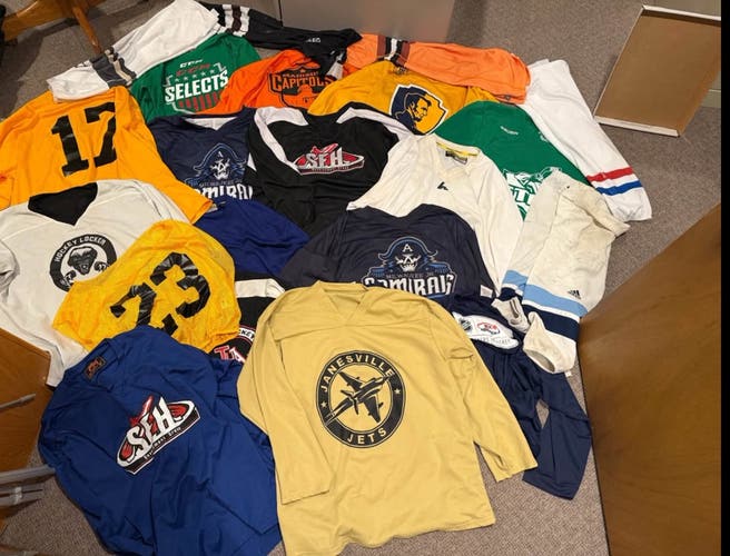 Unisex adult and kids hockey jerseys and socks