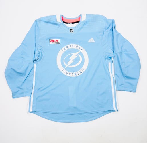 New Tampa Bay Lightning Adidas Practice Jersey-56-Powder Blue
